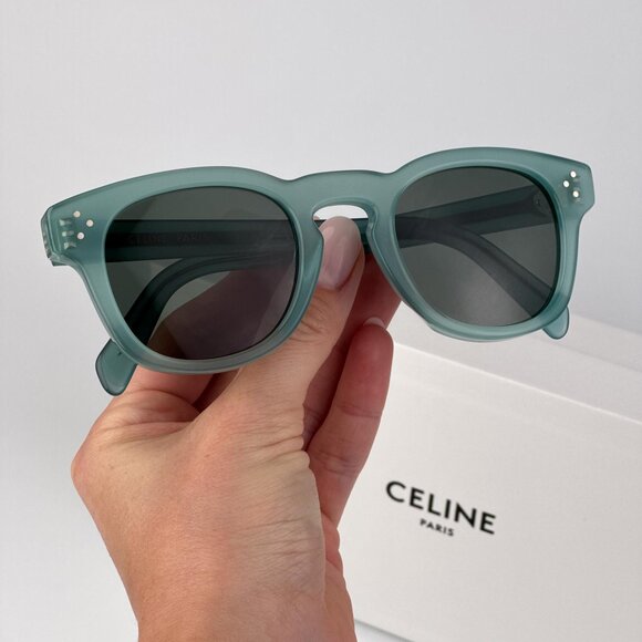 Celine 3 DOTS Sunglasses – Green Transparent Square Green Lenses | Model CL40233 - Picture 2 of 9